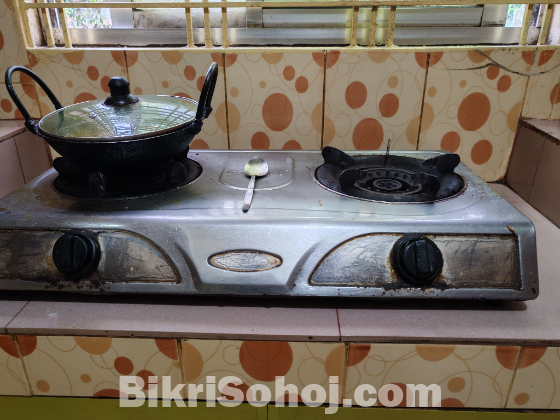 দুই বার্নার গ্যাসের চুলা জরুরী  ভিত্তিতে বিক্রয়